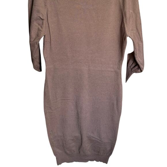 L'Academie Jen Sweater Dress Balloon Sleeves Bodycon Midi Brown Size Medium - Picture 8 of 13